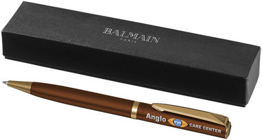 Шариковая лаковая ручка, цвет коричневый - 10688402- Фото №2
