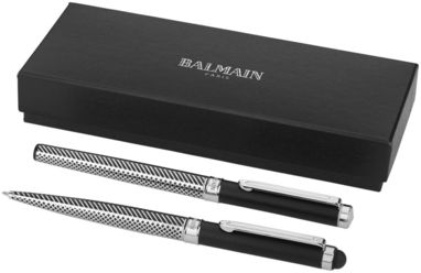 Набір ручок Empire Duo, колір срібний, чорний матовий - 10689900- Фото №1