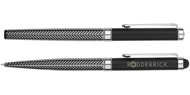 Набір ручок Empire Duo, колір срібний, чорний матовий - 10689900- Фото №3