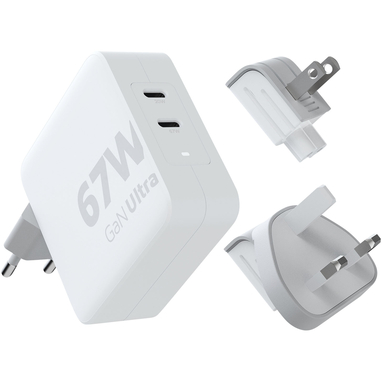 Xtorm XVC2067 GaN Ultra дорожное зарядное устройство мощностью 67 Вт с кабелем USB-C PD мощностью 100 Вт, цвет белый - 12439601- Фото №1