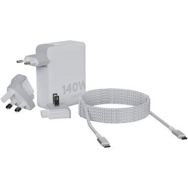 Xtorm XVC2140 GaN Ultra дорожное зарядное устройство мощностью 140 Вт с кабелем USB-C PD мощностью 240 Вт, цвет белый - 12439701- Фото №6 Xtorm XVC2140 GaN Ultra дорожное зарядное устройство мощностью 140 Вт с кабелем USB-C PD мощностью 240 Вт, цвет белый - 12439701- Фото №6