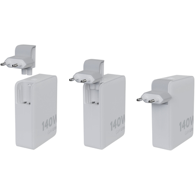 Xtorm XVC2140 GaN Ultra дорожное зарядное устройство мощностью 140 Вт с кабелем USB-C PD мощностью 240 Вт, цвет белый - 12439701- Фото №7 Xtorm XVC2140 GaN Ultra дорожное зарядное устройство мощностью 140 Вт с кабелем USB-C PD мощностью 240 Вт, цвет белый - 12439701- Фото №7