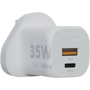 Xtorm XEC035 GaN² Ultra сетевое зарядное устройство мощностью 35 Вт, вилка стандарта Великобритании, цвет белый - 12440801- Фото №6