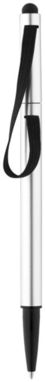 Кулькова ручка Stretch, колір срібний, суцільний чорний - 10699400- Фото №1