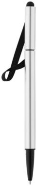 Кулькова ручка Stretch, колір срібний, суцільний чорний - 10699400- Фото №4