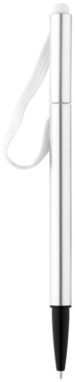 Кулькова ручка Stretch, колір срібний, білий - 10699403- Фото №4