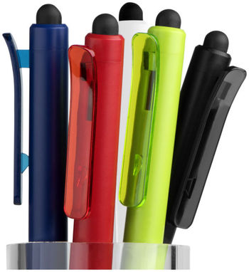Шариковая ручка-стилус Tri Click Clip, цвет красный - 10700402- Фото №5