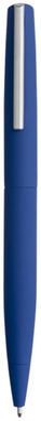 Кулькова ручка Milos приємна на дотик, колір синій темний - 10700602- Фото №3
