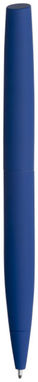 Кулькова ручка Milos приємна на дотик, колір синій темний - 10700602- Фото №4