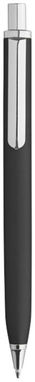 Кулькова ручка Evia з плоским корпусом, колір суцільний чорний - 10700700- Фото №3