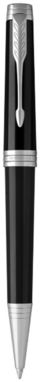 Ручка шариковая Premier , цвет сплошной черный, хром - 10701101- Фото №3