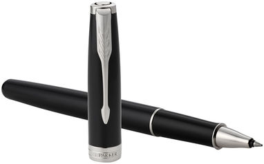 Ручка-роллер Sonnet, цвет сплошной черный, хром - 10701300- Фото №1