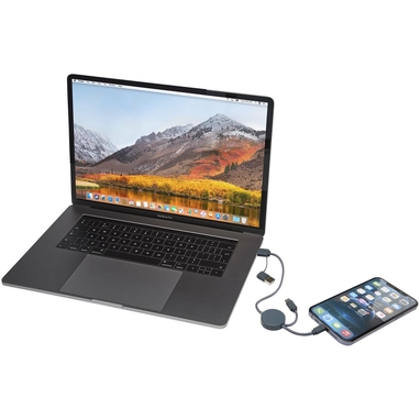 Citala кабель 5-в-1 из переработанной пластмассы длиной 30 см для синхронизации данных и быстрой зарядки мощностью 27 Вт, цвет синий - 12442755- Фото №8