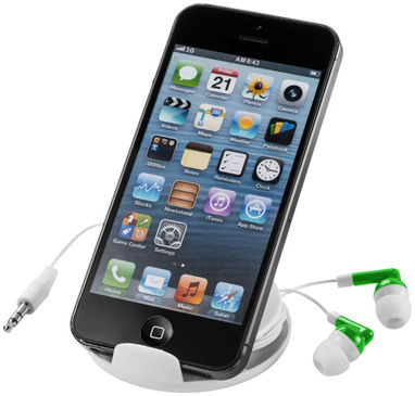 Навушники Storm і підставка для смартфона, колір зелений прозорий, білий - 10821803- Фото №7