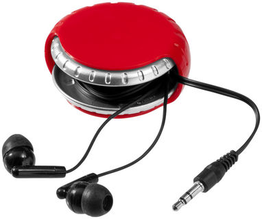 Навушники Windi з чохлом для проводу, колір червоний, срібний - 10822402- Фото №1