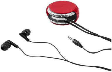 Навушники Windi з чохлом для проводу, колір червоний, срібний - 10822402- Фото №6