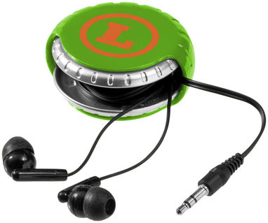 Навушники Windi з чохлом для проводу, колір зелений, срібний - 10822403- Фото №3