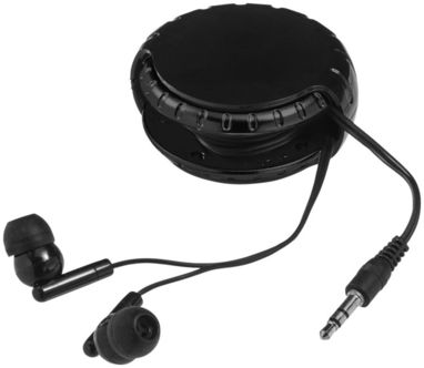 Навушники Windi з чохлом для проводу, колір суцільний чорний - 10822405- Фото №1