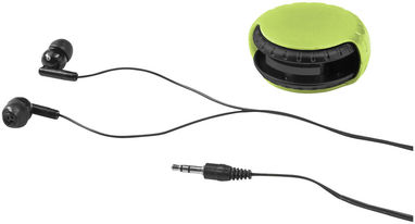 Наушники Windi с чехлом для провода, цвет зеленый, сплошной черный - 10822408- Фото №6