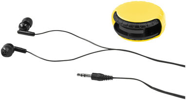 Наушники Windi с чехлом для провода, цвет желтый, сплошной черный - 10822410- Фото №6