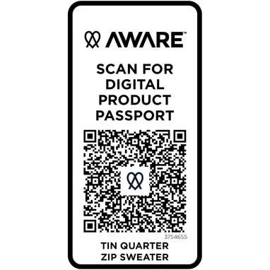 Tin унисекс-свитер с молнией на четверть из переработанных материалов Aware™ , цвет темно-синий  размер M - 37546552- Фото №5