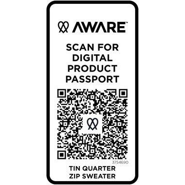 Tin унисекс-свитер с молнией на четверть из переработанных материалов Aware™  сплошной черный - 37546909- Фото №5