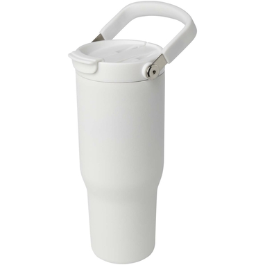 Термостакан Bronx об'ємом 900 мл з міді та переробленої нержавіючої сталі, сертифікованої за стандартом RCS, з вакуумною ізоляцією та кришкою з подвійною функцією, колір білий - 10086401- Фото №7