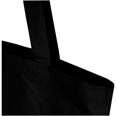 Madras Blend эко-сумка из переработанного хлопка GRS плотностью 140 г/м² объемом 7 л, цвет сплошной черный - 12076090- Фото №5