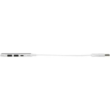 Alkaid 4-портовый концентратор USB-A и Type-C из переработанного алюминия с двумя входами серебряный - 12446981- Фото №8