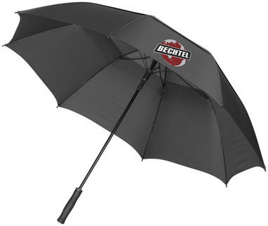 Зонт автоматический 30'', цвет сплошной черный, серый - 10909000- Фото №2