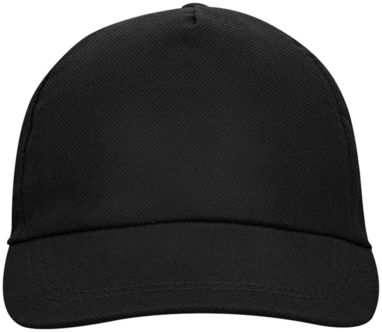 Неткана кепка Basic з 5-ти панелей, колір суцільний чорний - 11106801- Фото №3