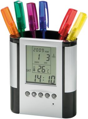 Будильник і підставка для ручок з термометром - 11505300- Фото №2