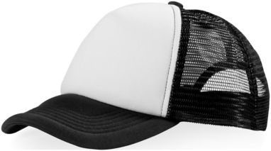 Кепка Trucker из 5-ти панелей, цвет сплошной черный, белый - 11106900- Фото №1