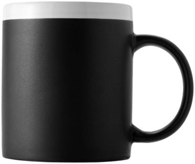 Керамічна кружка з покриттям для малювання крейдою, колір суцільний чорний - 11209700- Фото №4