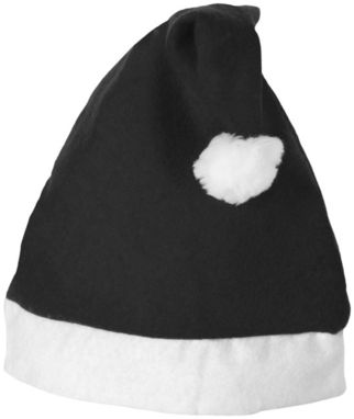 Новогодняя шапка, цвет сплошной черный, белый - 11224401- Фото №1