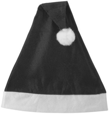 Новогодняя шапка, цвет сплошной черный, белый - 11224401- Фото №3