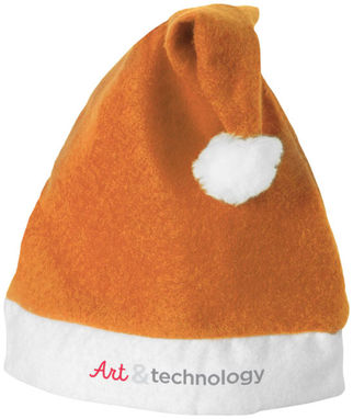 Новорічна шапка, колір оранжевий, білий - 11224403- Фото №2
