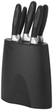 Набор из 5-ти ножей на подставке, цвет сплошной черный - 11226100- Фото №1