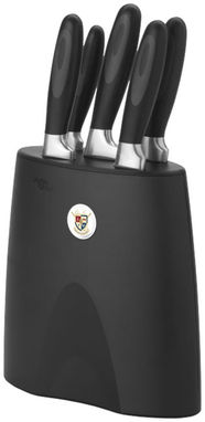 Набір з 5-ти ножів на підставці, колір суцільний чорний - 11226100- Фото №3