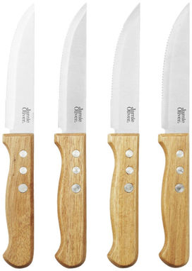 Набор из 4-х больших ножей для стейков, цвет дерево - 11253200- Фото №4