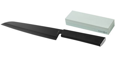 Кухонный нож и брусок Element, цвет сплошной черный - 11258600- Фото №1