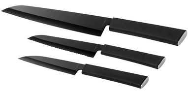 Набор из 3-х ножей Element, цвет сплошной черный - 11258700- Фото №1
