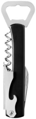 Открывалка для бутылок со штопором Milo, цвет сплошной черный, серебряный - 11259900- Фото №4