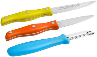 Набір ножів з картоплечисткою, колір багатобарвний - 11265200- Фото №2