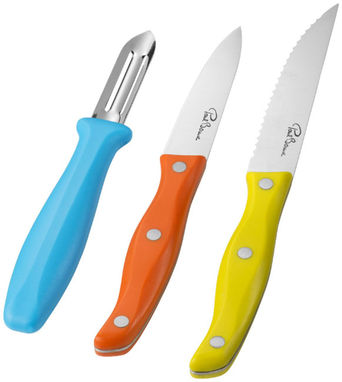 Набір ножів з картоплечисткою, колір багатобарвний - 11265200- Фото №4