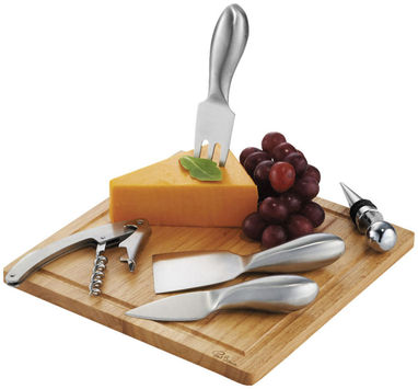Набір для сиру і вина Mino, колір суцільний чорний, дерево - 11265500- Фото №4