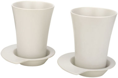Набір з двох чашок з блюдцями, колір білий - 11270200- Фото №1