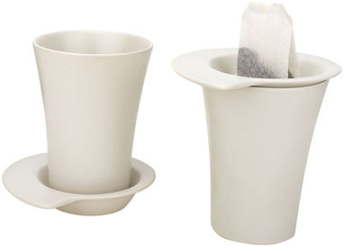 Набір з двох чашок з блюдцями, колір білий - 11270200- Фото №3