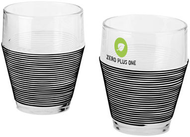 Набір з двох термо-склянок, колір суцільний чорний, прозорий - 11270300- Фото №2