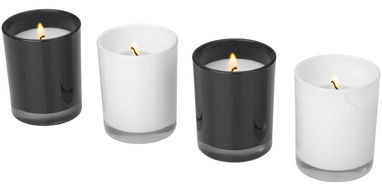 Набір з 4-х свічок HIlls, колір білий, суцільний чорний - 11281700- Фото №1
